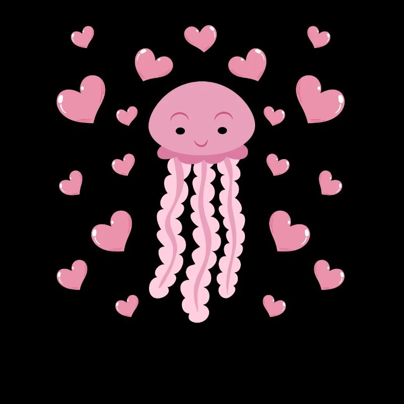 Mignonne Méduse Cœurs Méduses avec Cœurs Méduses Méduses