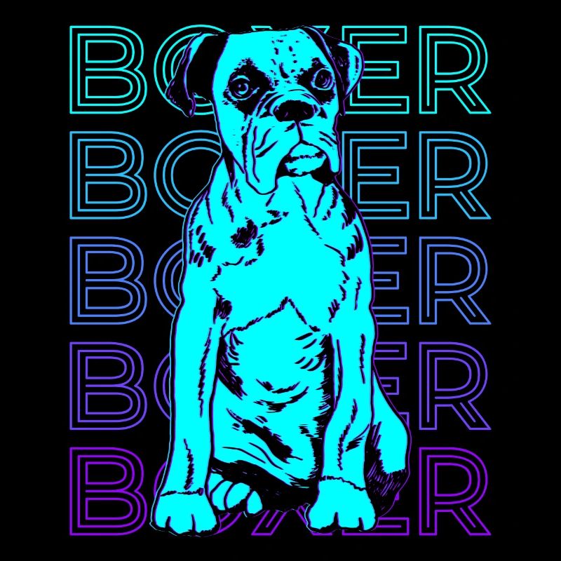 Boxer Hund Retro Geschenk