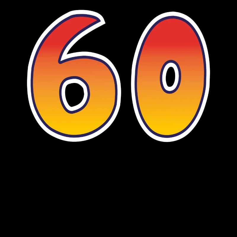 Zahl 60 Rot - Oranges Design