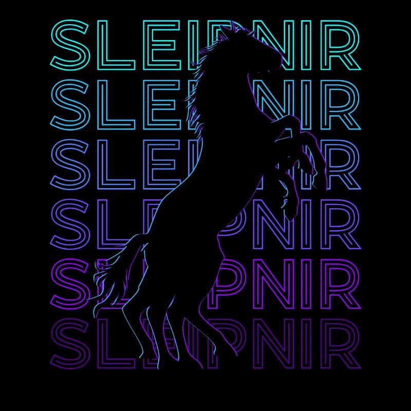 Sleipnir Odin Viking Norse Mythology Retro
