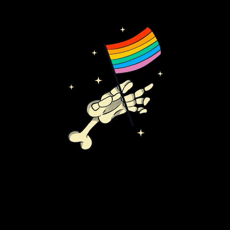 LGBTQ Skelett Hand Regenbogen Flagge Queer Pride