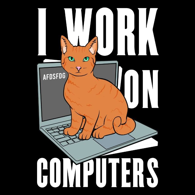 Arbeiten mit Computern und Katzen Englisch