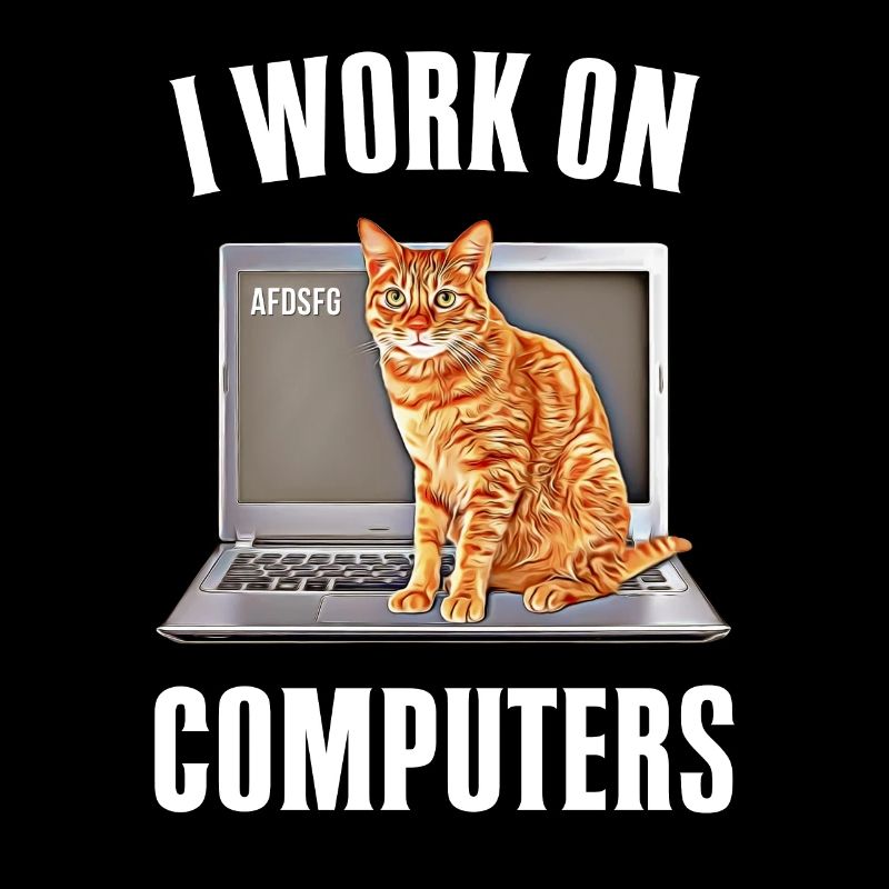 Arbeiten mit Computern und Katzen Englisch
