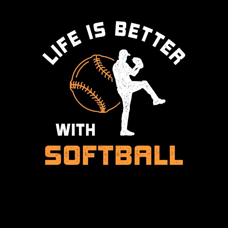 Leben ist besser mit Softball Spruch Geschenk