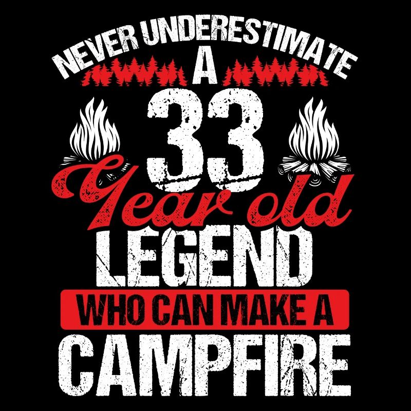 33 Year Old Camper Scouting Scout 33 Birthday
