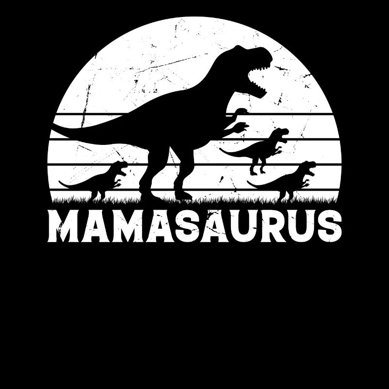 Mama Saurus Dinosaur with three Kids - Mamasaurus