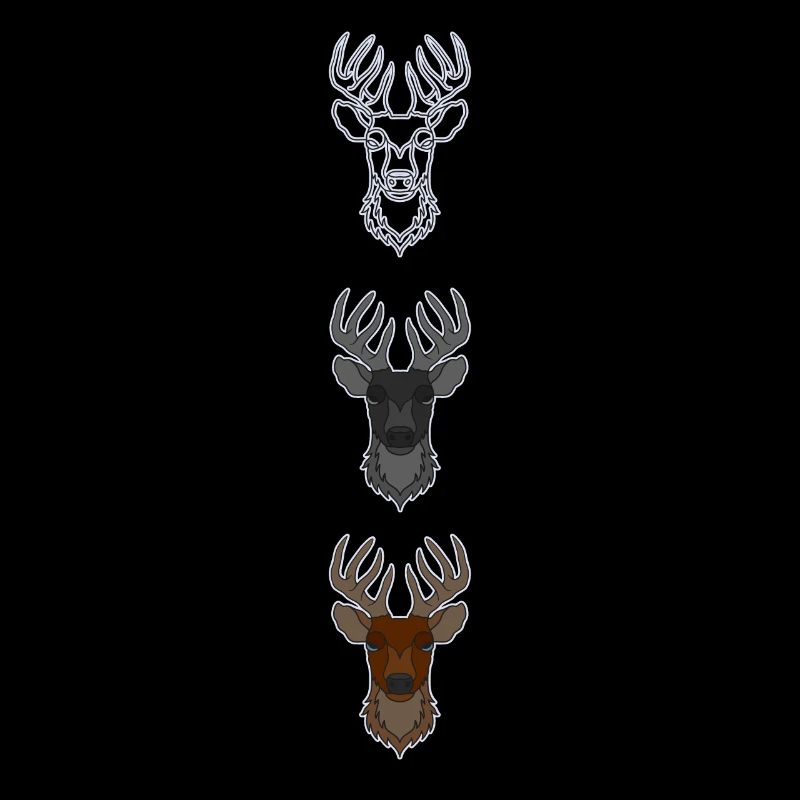 Red deer antlers with deer antlers