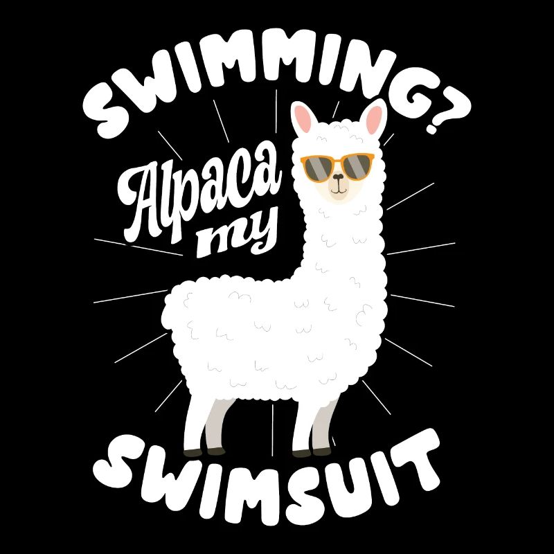 Floating Alpaca My Swimsuit Camelid Mammal