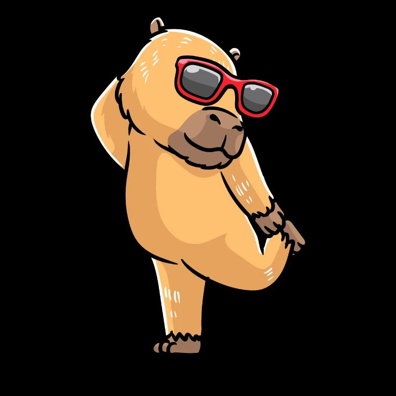 Capybara dancing with sunglasses capybara