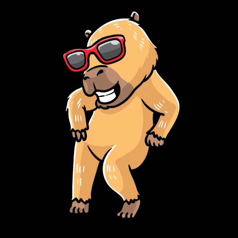 Capybara dancing with sunglasses capybara