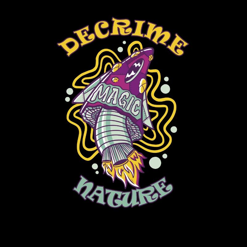 Decrime Nature Colorful Magic Mushroom Rocket