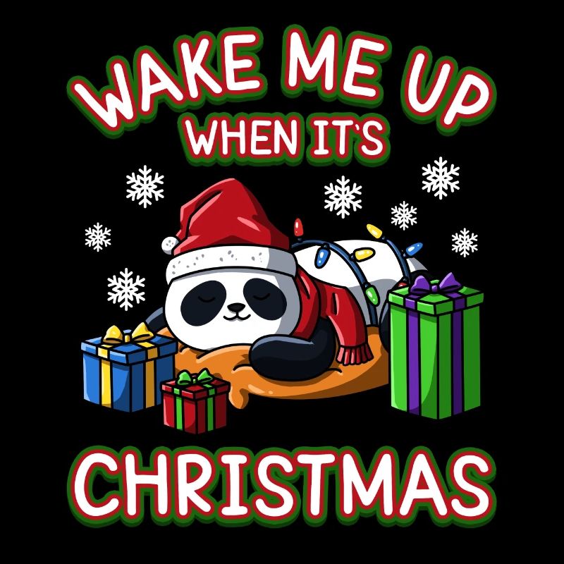 Réveille-moi quand c’est Noël flocons de neige Panda