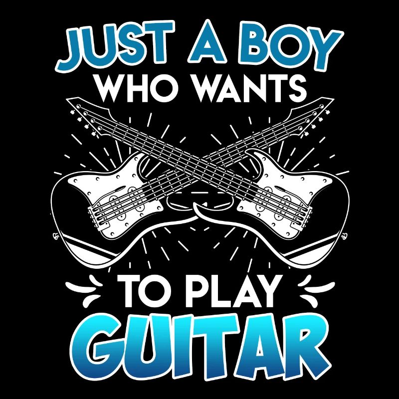 Nur ein Junge der gerne Gitarre spielt Gitarre
