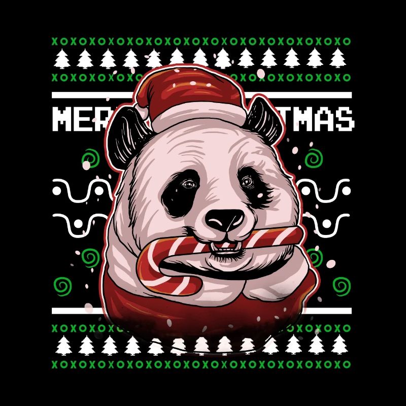 T-shirt pull de Noël moche Weihnachten Panda