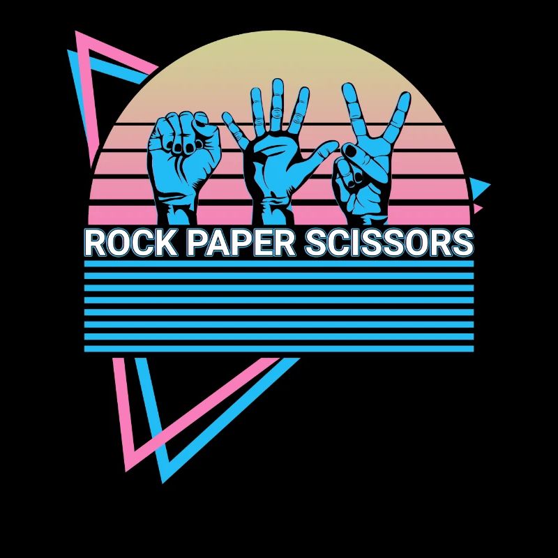 Ciseaux en papier de roche Rétro