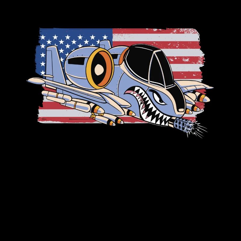 A-10 Warthog Flugzeug USA Flagge A10 Thunderbird