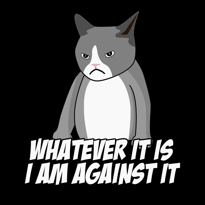 Cat against protest Rejection no