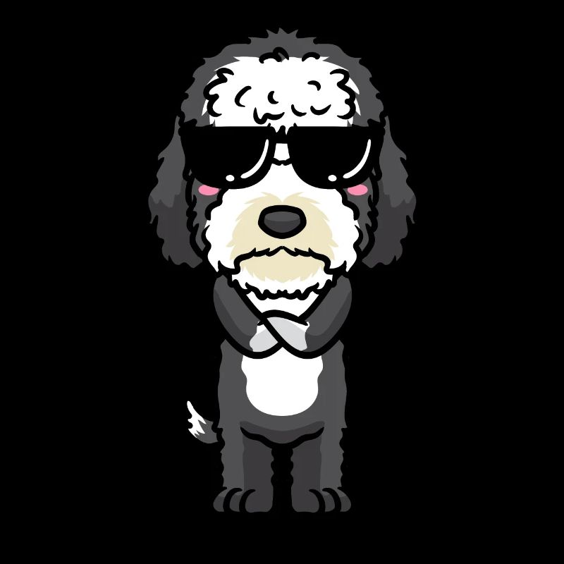 Sheepadoodle Hund Mit Sonnenbrille Emoticon