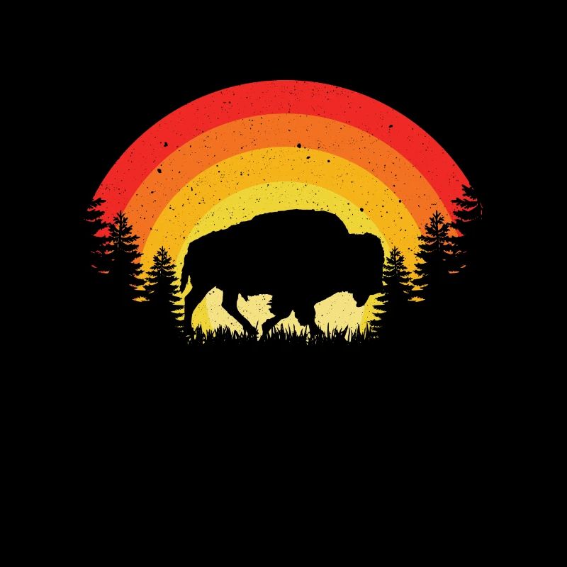 Rétro Vache Bison Buffle d’eau Buffle Silhouette