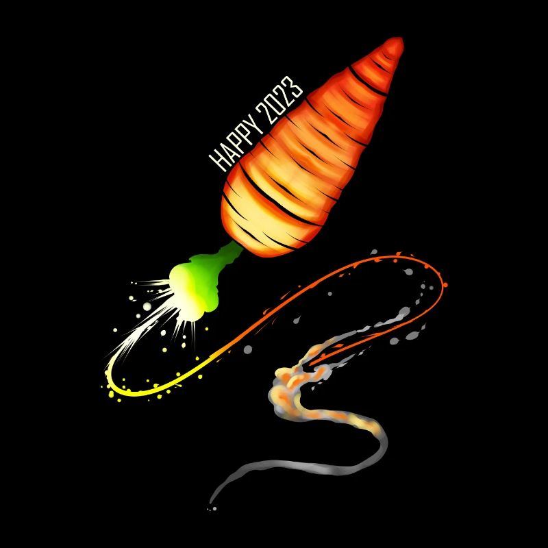 Carrot As Firework Rocket Chinese New Year Happy