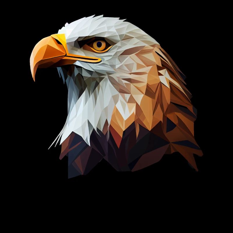 Cooles Polygon Design Mit Einem Weißkopfseeadler