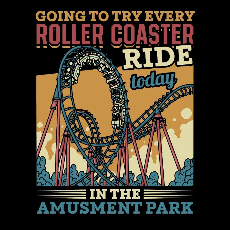 Roller coasters amusement park amusement park Vintage
