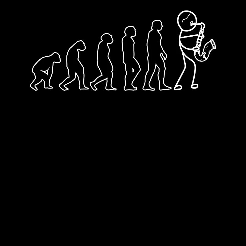 Funny Saxophonist Evolution Saxophone Player