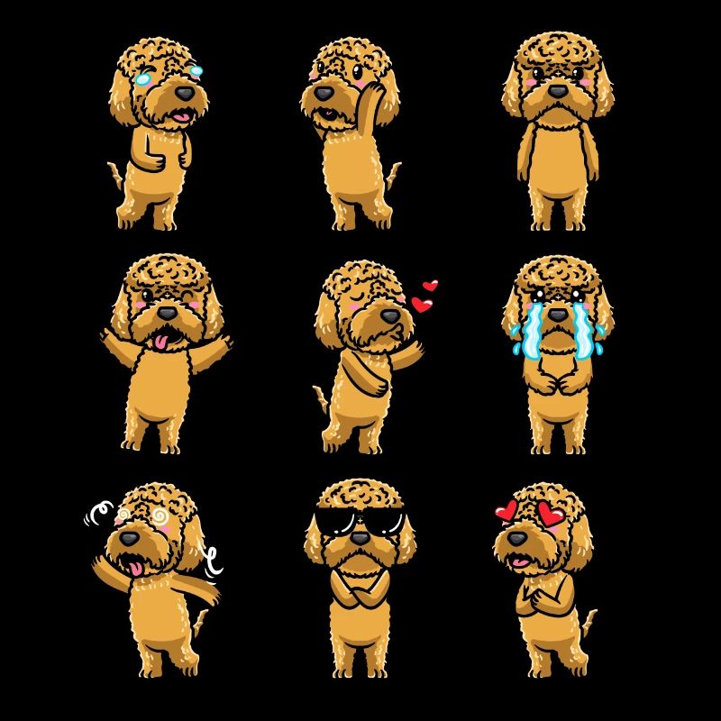 Kawaii Cockapoo Hund Emoticon