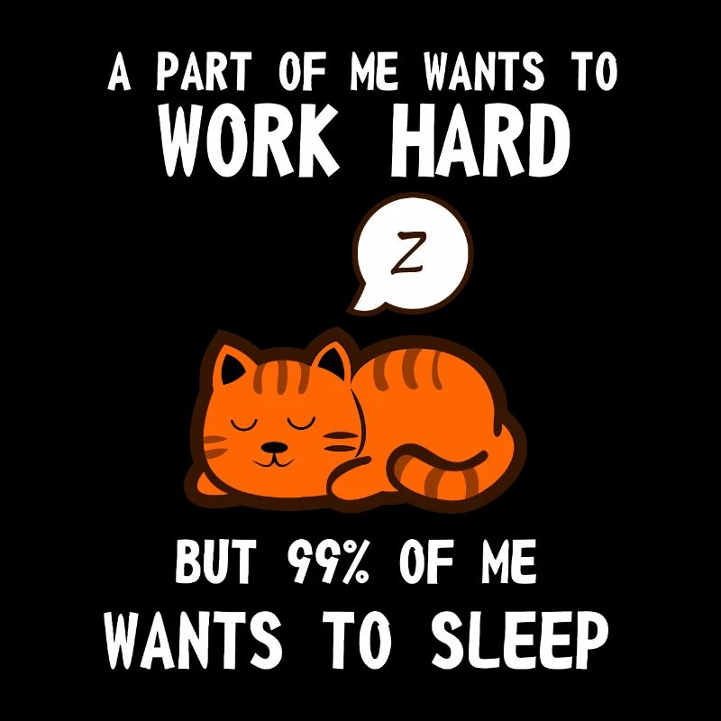 Lazy Cat Sleeping Tired Work Motivation