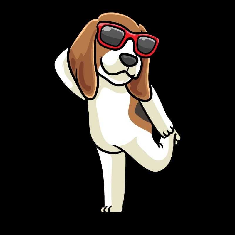 Beagle dog dancing with sunglasses