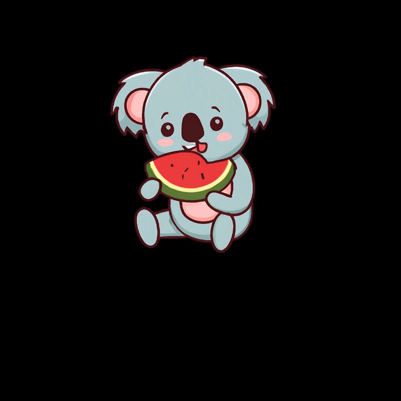 Kawaii Koala eats watermelon