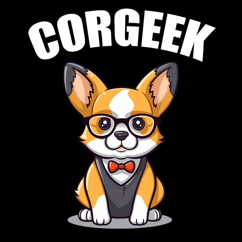 Corgi avec lunettes Geeks Nerds Corgis chien Corgeek