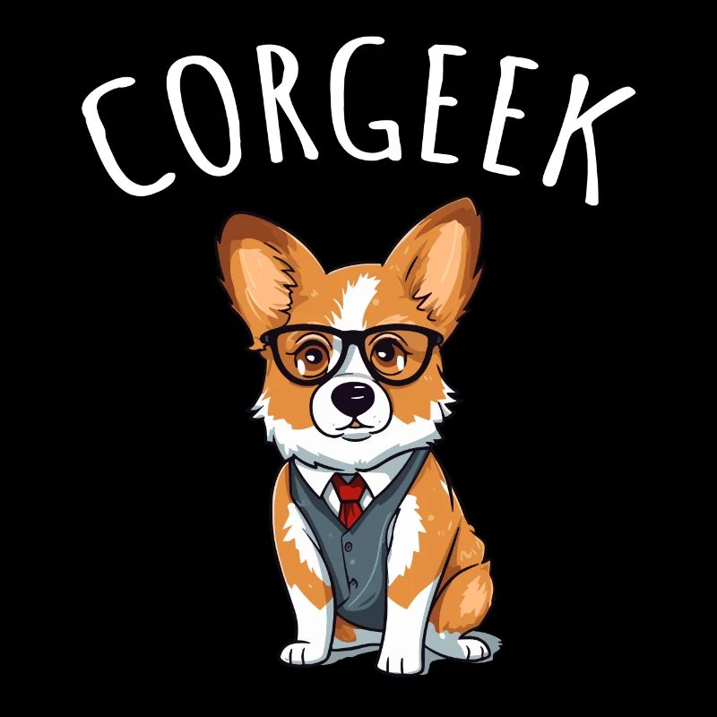 Corgi avec lunettes Geeks Nerds Corgis chien Corgeek