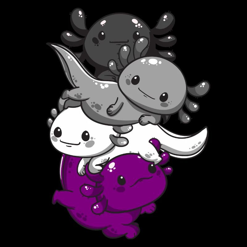 Subtil Asexual Kawaii Axolotl Pride Flag