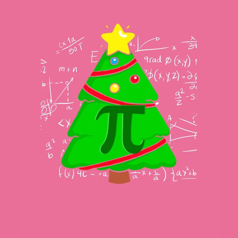 Pi Math Arbre de Noël Mathématicien Mathématiques