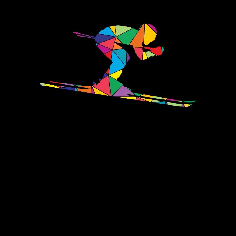 Skier Polygon Funny Ski