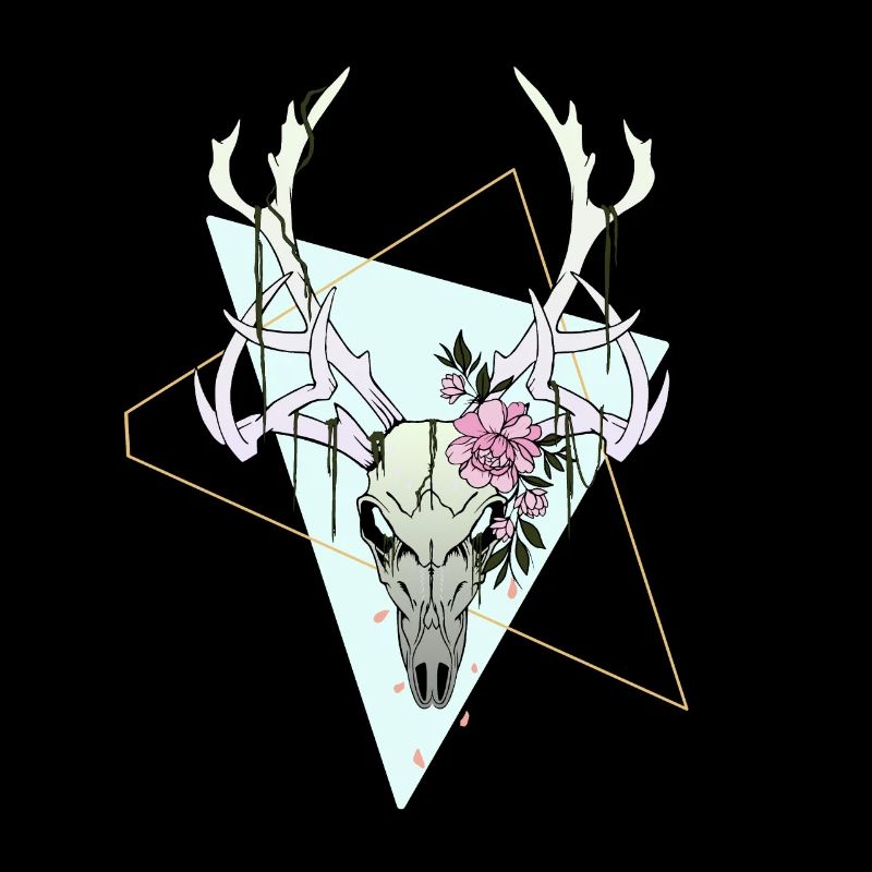 Aesthetic Deer Skull Deer Head Pastel Design