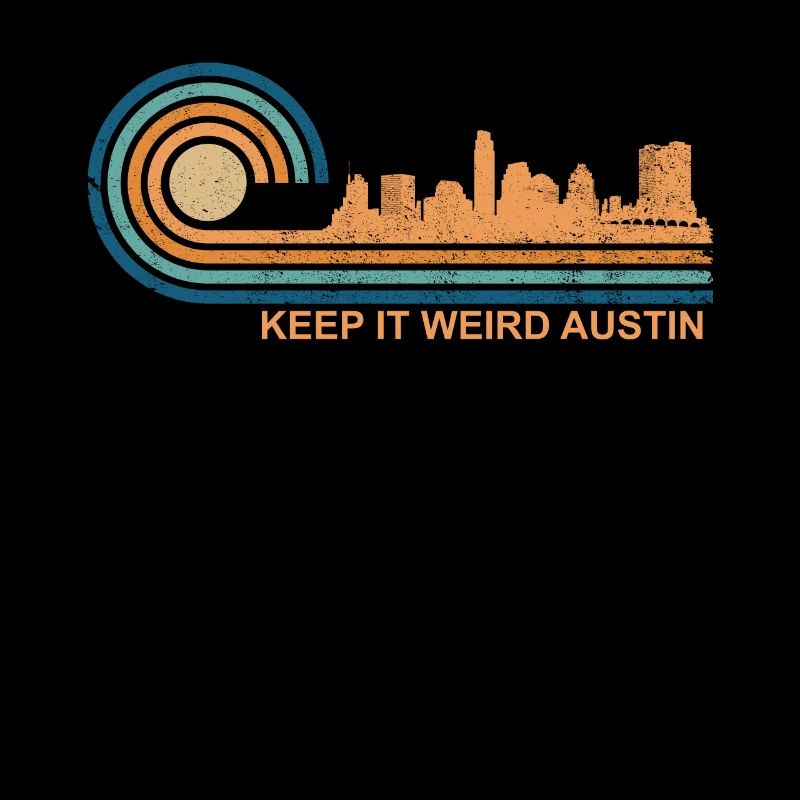 Halten Sie es seltsam Austin Texas Skyline Retro A