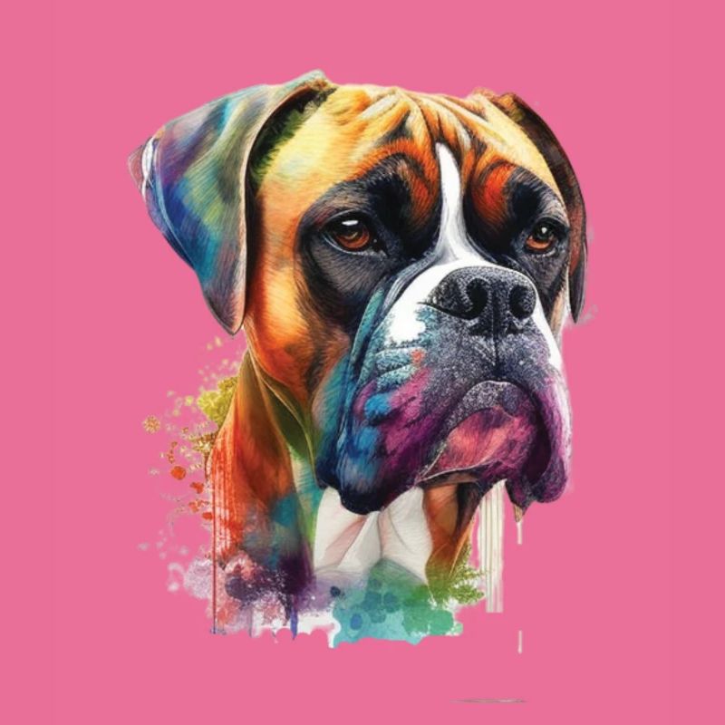 Deutscher Boxer Hund Wasserfarbe Design