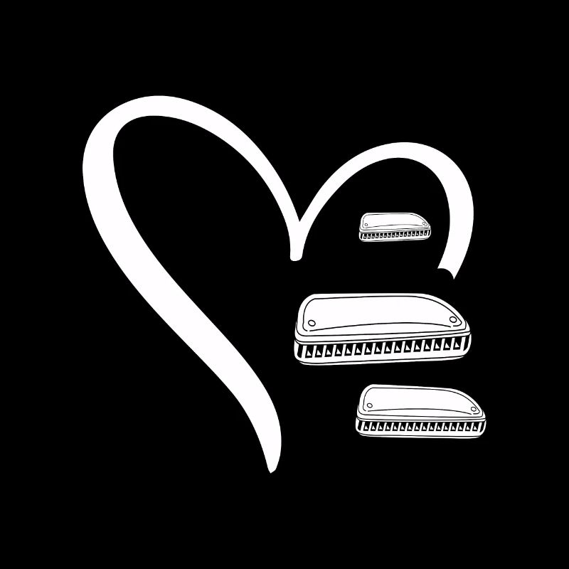 Three Harmonicas In a Heart Harmonica Mouth Organ