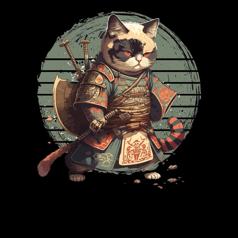 Samurai Katze Kawaii Japanische Ninja Katze