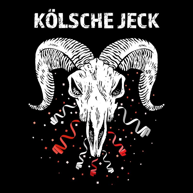 Kölsche Jeck Geißbock Rot Weiß Karneval Konfetti