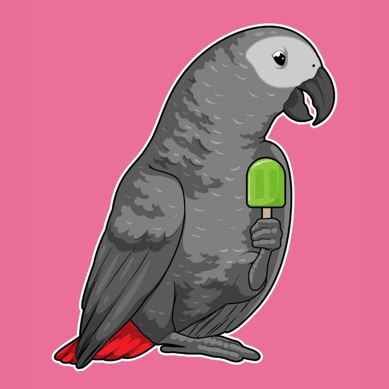 Papagei Eis am Stiel