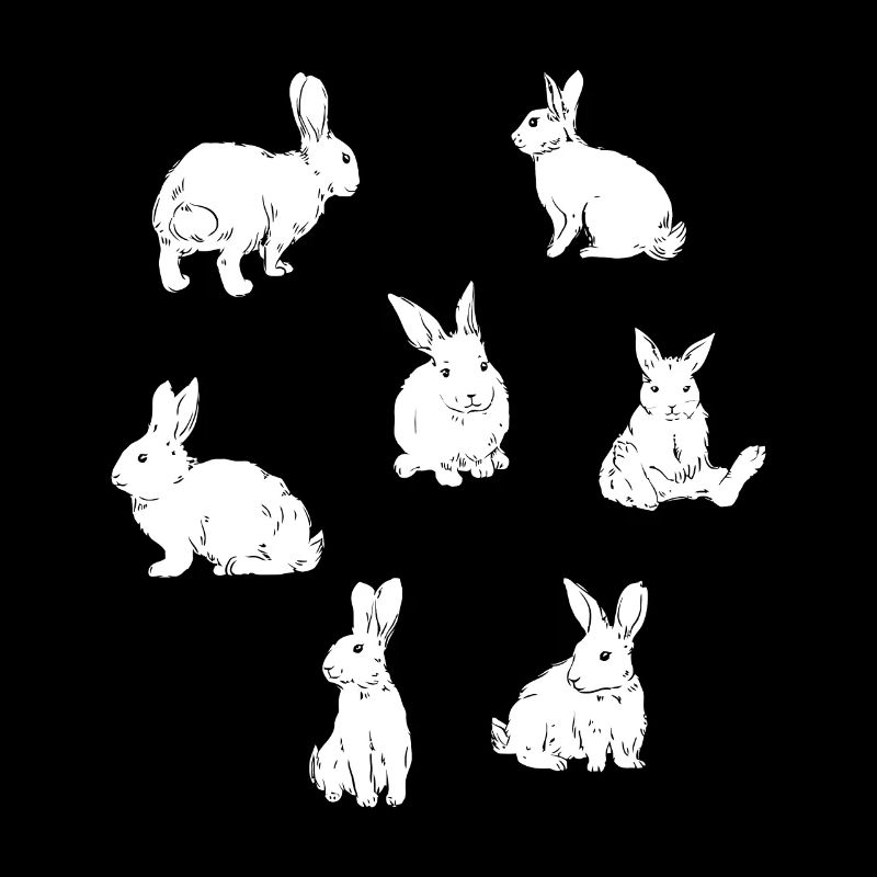 Hopping Rabbits Pattern Bunnies