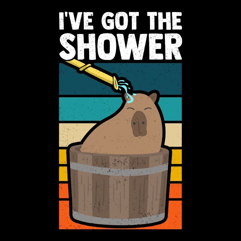 Capybara Shower Capybara Funny