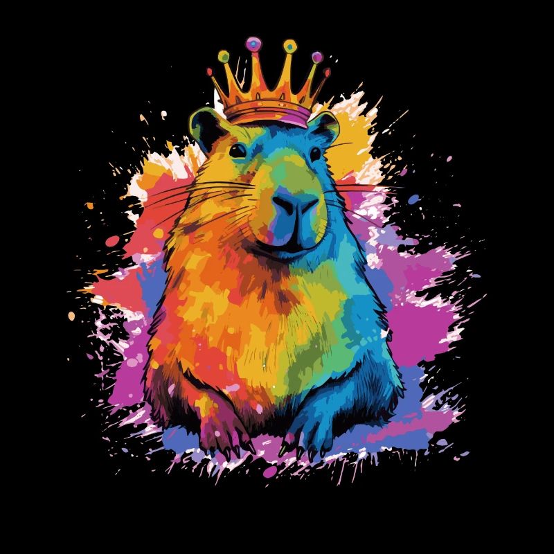 Capybara with crown capybara