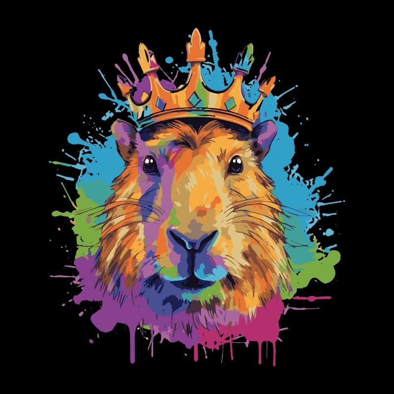 Capybara with crown capybara