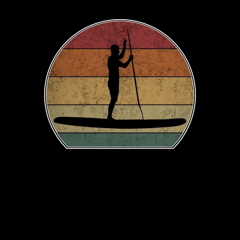 Retro Stand Up Paddle Sunset Paddling