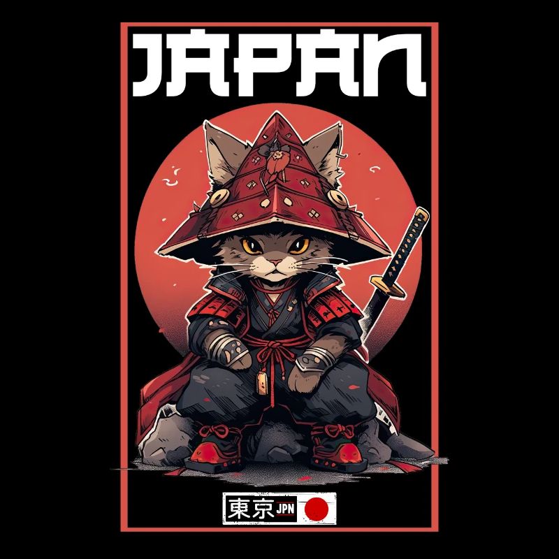 Asia Cat Japanese Samurai Samurai