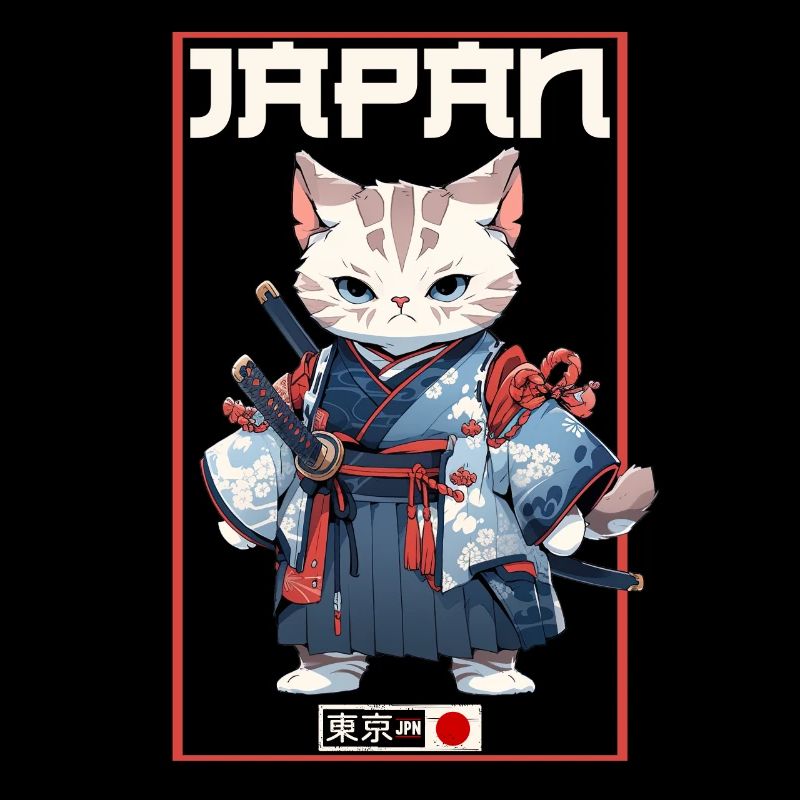 Asia Cat Japanese Samurai Samurai